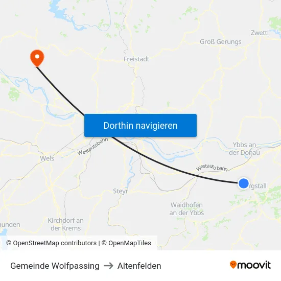 Gemeinde Wolfpassing to Altenfelden map