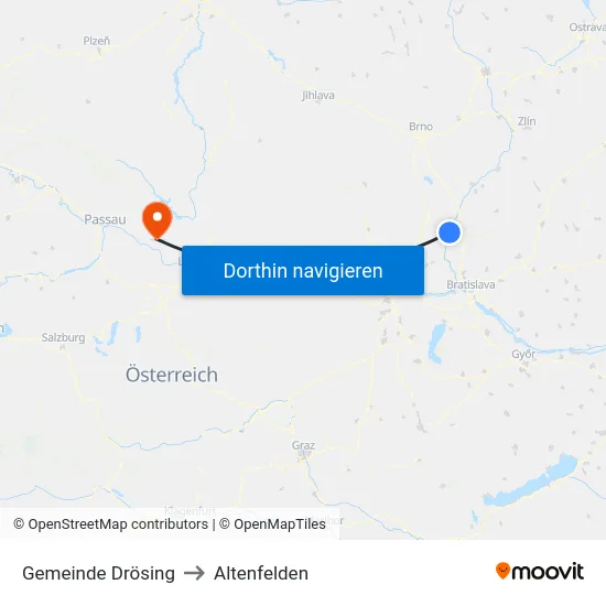 Gemeinde Drösing to Altenfelden map