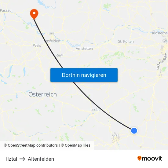 Ilztal to Altenfelden map