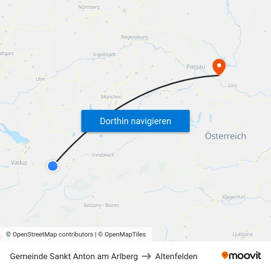 Gemeinde Sankt Anton am Arlberg to Altenfelden map