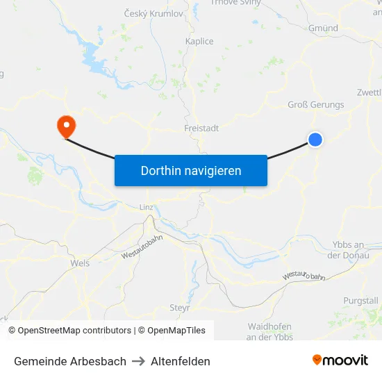 Gemeinde Arbesbach to Altenfelden map