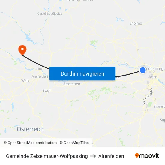 Gemeinde Zeiselmauer-Wolfpassing to Altenfelden map