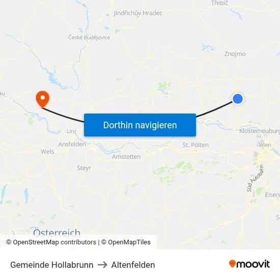 Gemeinde Hollabrunn to Altenfelden map