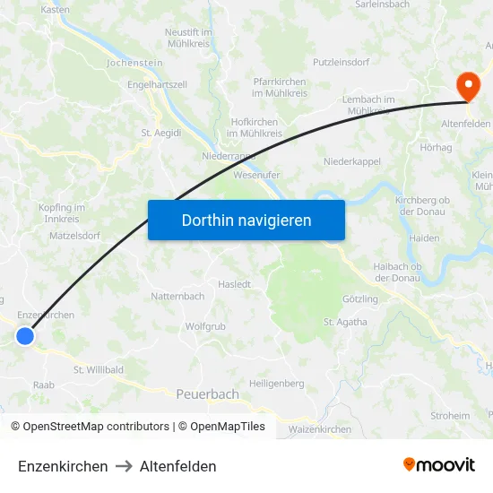 Enzenkirchen to Altenfelden map