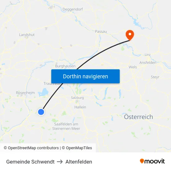 Gemeinde Schwendt to Altenfelden map