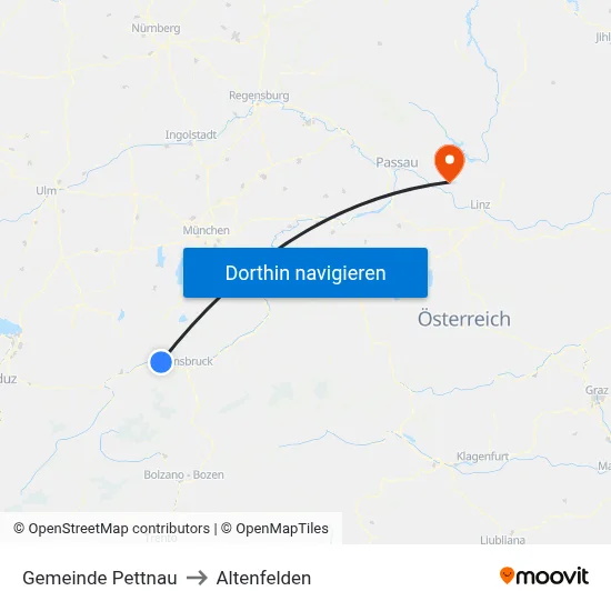 Gemeinde Pettnau to Altenfelden map