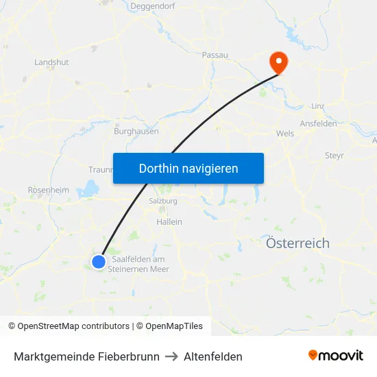 Marktgemeinde Fieberbrunn to Altenfelden map