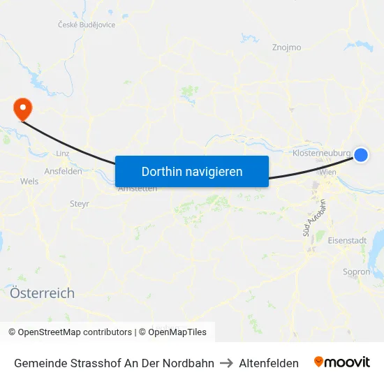 Gemeinde Strasshof An Der Nordbahn to Altenfelden map