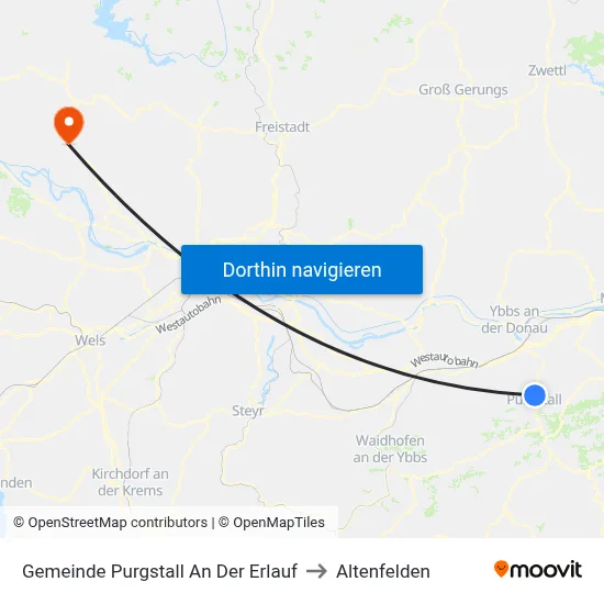 Gemeinde Purgstall An Der Erlauf to Altenfelden map