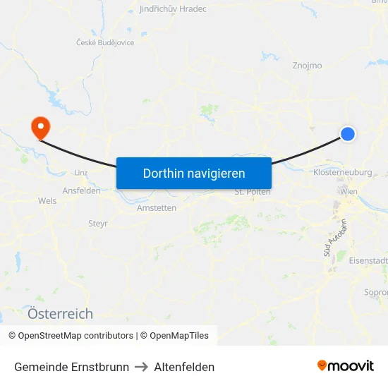 Gemeinde Ernstbrunn to Altenfelden map