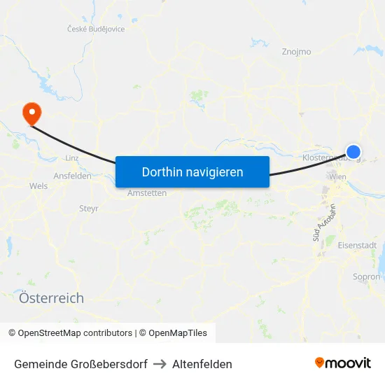 Gemeinde Großebersdorf to Altenfelden map