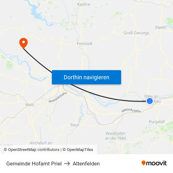 Gemeinde Hofamt Priel to Altenfelden map