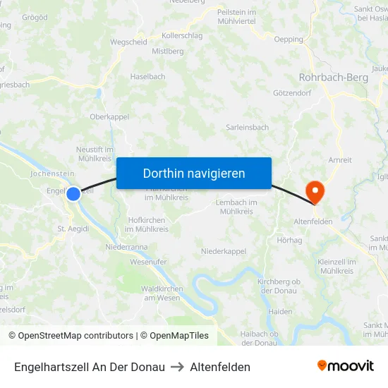 Engelhartszell An Der Donau to Altenfelden map