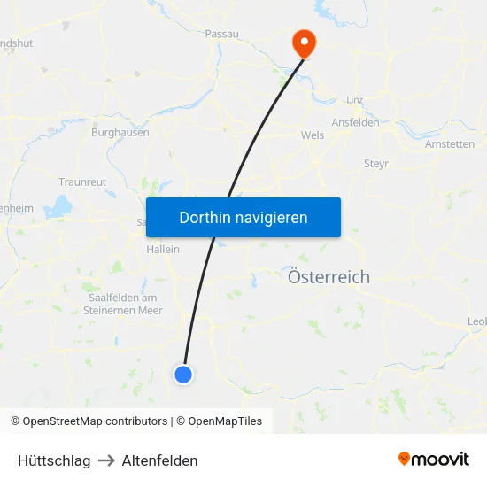 Hüttschlag to Altenfelden map