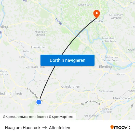 Haag am Hausruck to Altenfelden map