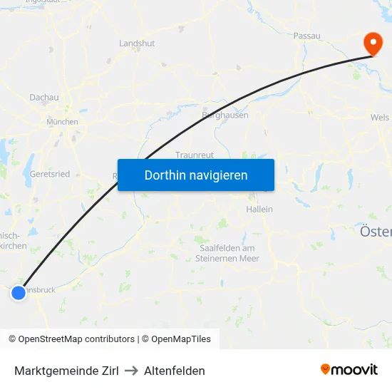 Marktgemeinde Zirl to Altenfelden map