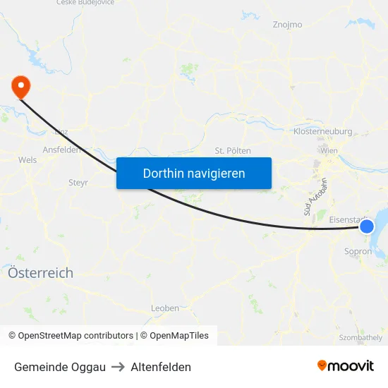 Gemeinde Oggau to Altenfelden map