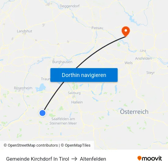 Gemeinde Kirchdorf In Tirol to Altenfelden map