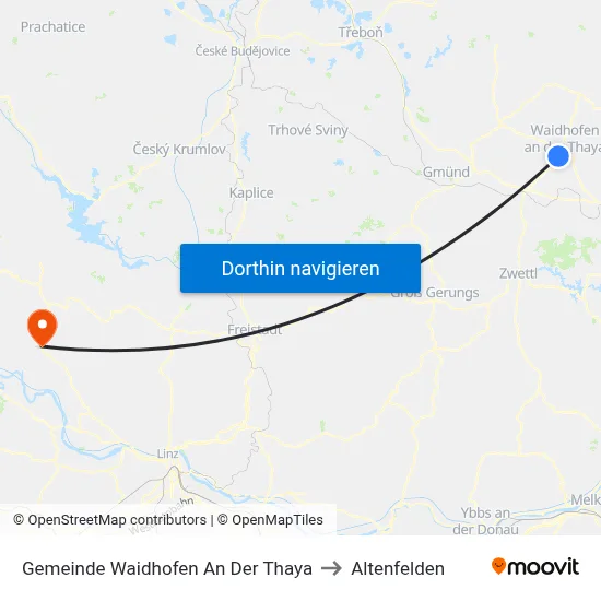 Gemeinde Waidhofen An Der Thaya to Altenfelden map