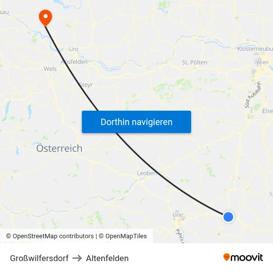 Großwilfersdorf to Altenfelden map