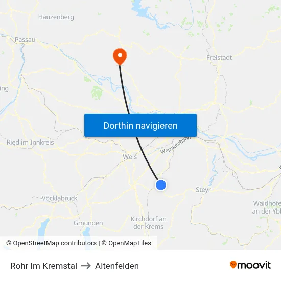 Rohr Im Kremstal to Altenfelden map