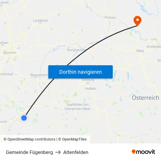 Gemeinde Fügenberg to Altenfelden map
