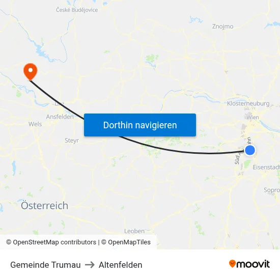 Gemeinde Trumau to Altenfelden map