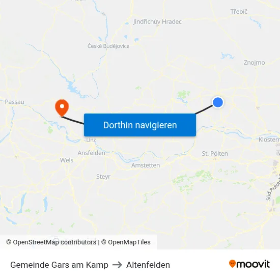 Gemeinde Gars am Kamp to Altenfelden map
