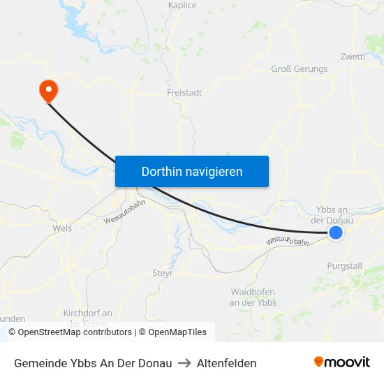 Gemeinde Ybbs An Der Donau to Altenfelden map
