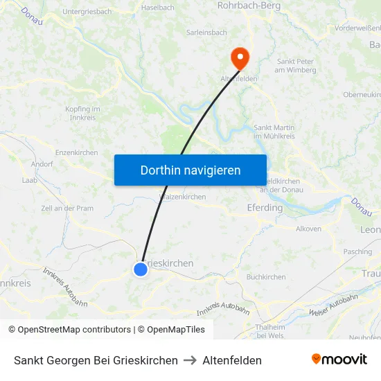 Sankt Georgen Bei Grieskirchen to Altenfelden map