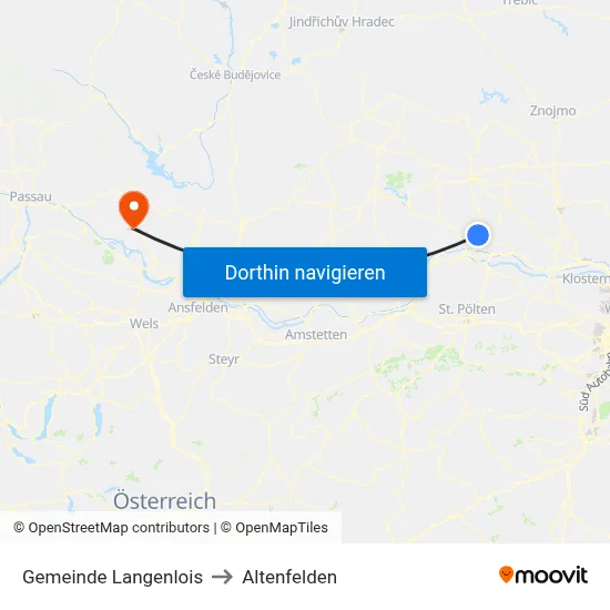 Gemeinde Langenlois to Altenfelden map
