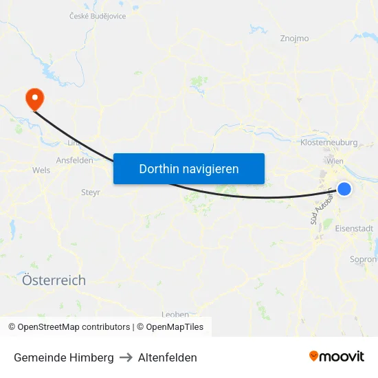 Gemeinde Himberg to Altenfelden map
