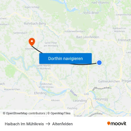 Haibach Im Mühlkreis to Altenfelden map