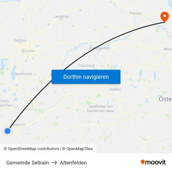 Gemeinde Sellrain to Altenfelden map