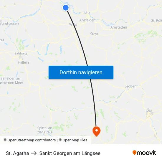 St. Agatha to Sankt Georgen am Längsee map