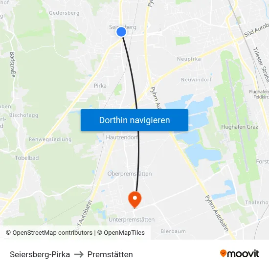 Seiersberg-Pirka to Premstätten map