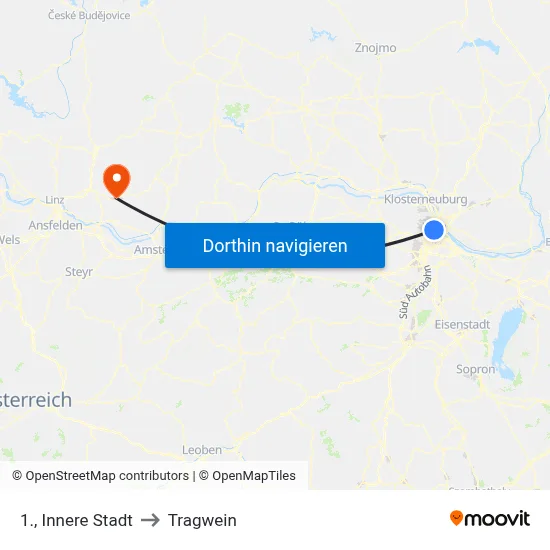 1., Innere Stadt to Tragwein map