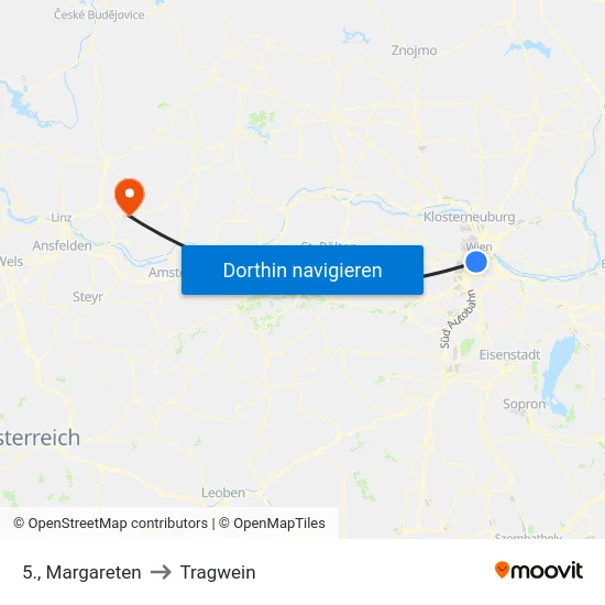 5., Margareten to Tragwein map