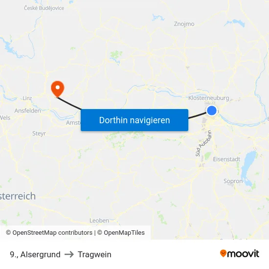 9., Alsergrund to Tragwein map