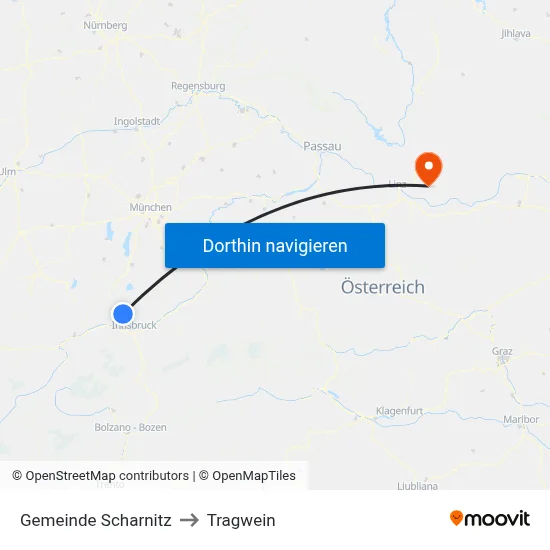 Gemeinde Scharnitz to Tragwein map