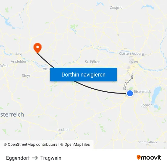 Eggendorf to Tragwein map