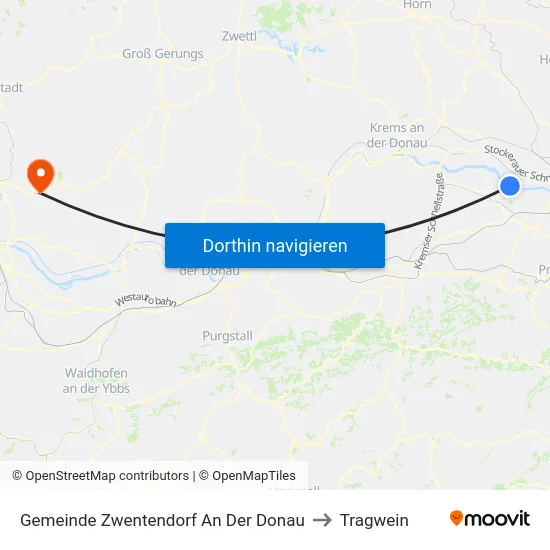 Gemeinde Zwentendorf An Der Donau to Tragwein map