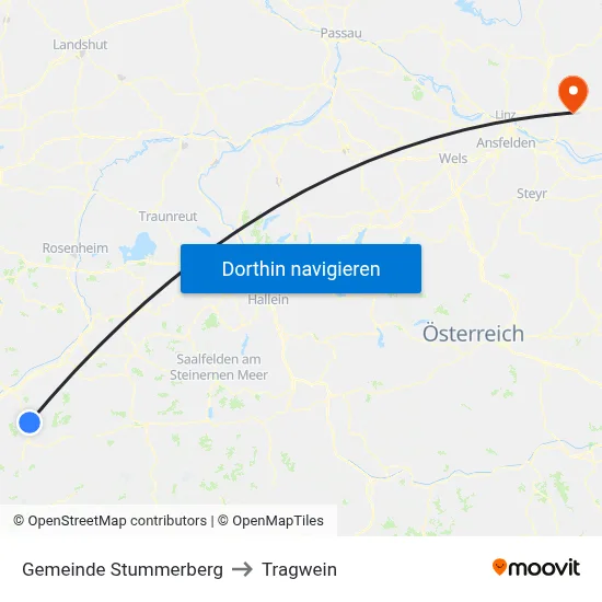 Gemeinde Stummerberg to Tragwein map
