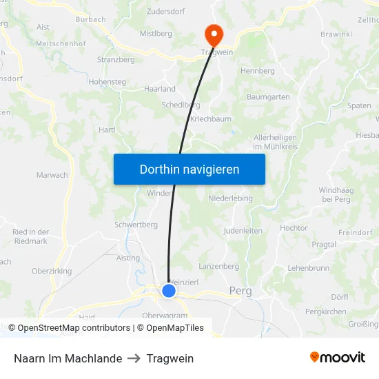 Naarn Im Machlande to Tragwein map