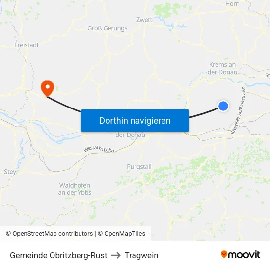 Gemeinde Obritzberg-Rust to Tragwein map