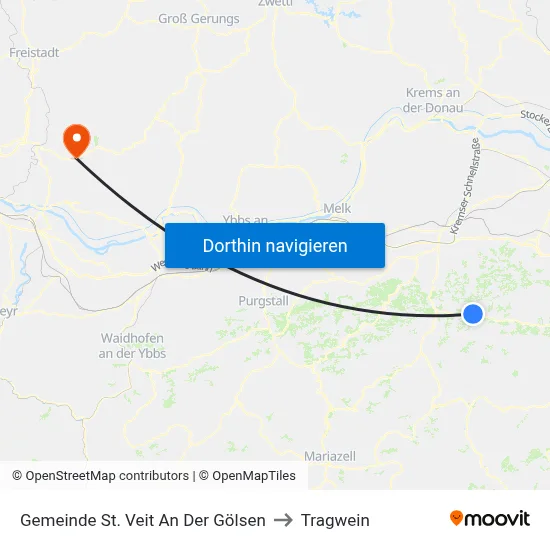 Gemeinde St. Veit An Der Gölsen to Tragwein map