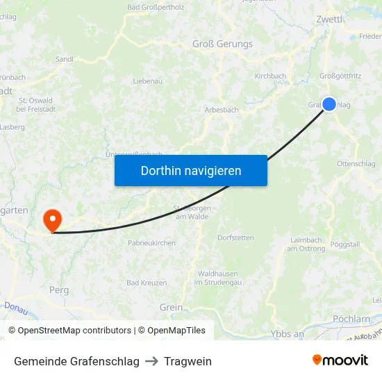 Gemeinde Grafenschlag to Tragwein map