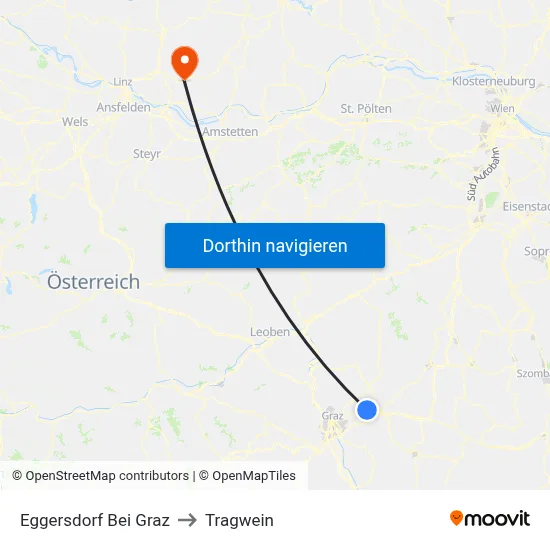 Eggersdorf Bei Graz to Tragwein map