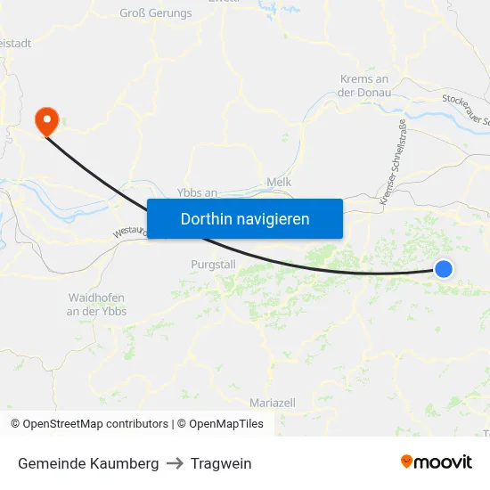 Gemeinde Kaumberg to Tragwein map