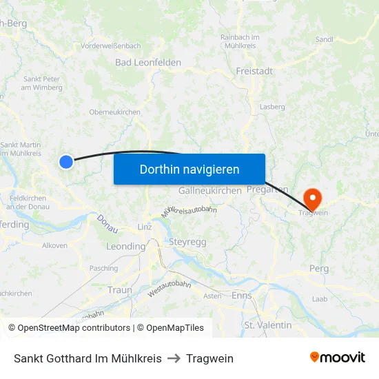 Sankt Gotthard Im Mühlkreis to Tragwein map